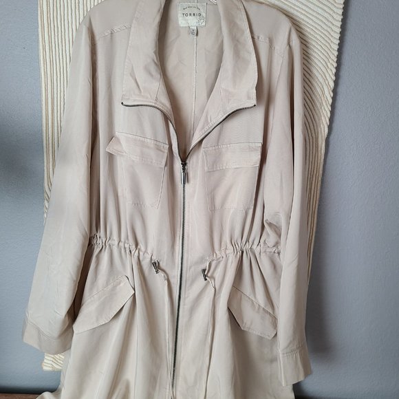 Torrid Tan Twill Drape Anorak Jacket NWOT - Picture 8 of 12